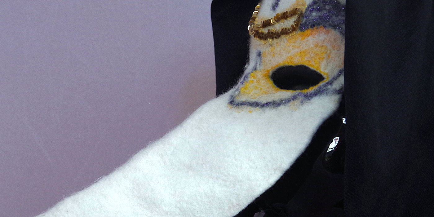 Tolle Wolle-Venizianische Maske aus Filz, Bärbel Theilen